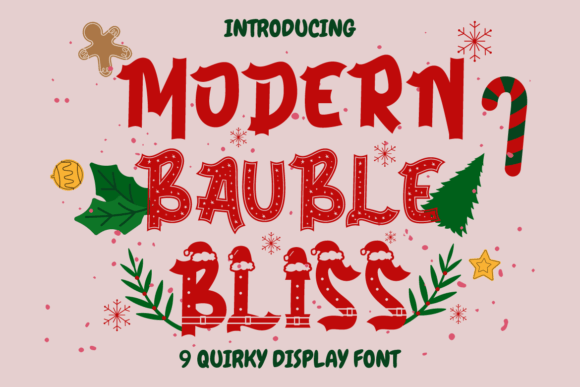 Modern Bauble Bliss: A Festive Font for Editorial Design